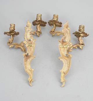 APPLIQUER, ett par, brons, rokokostil, 1800-talets slut.
