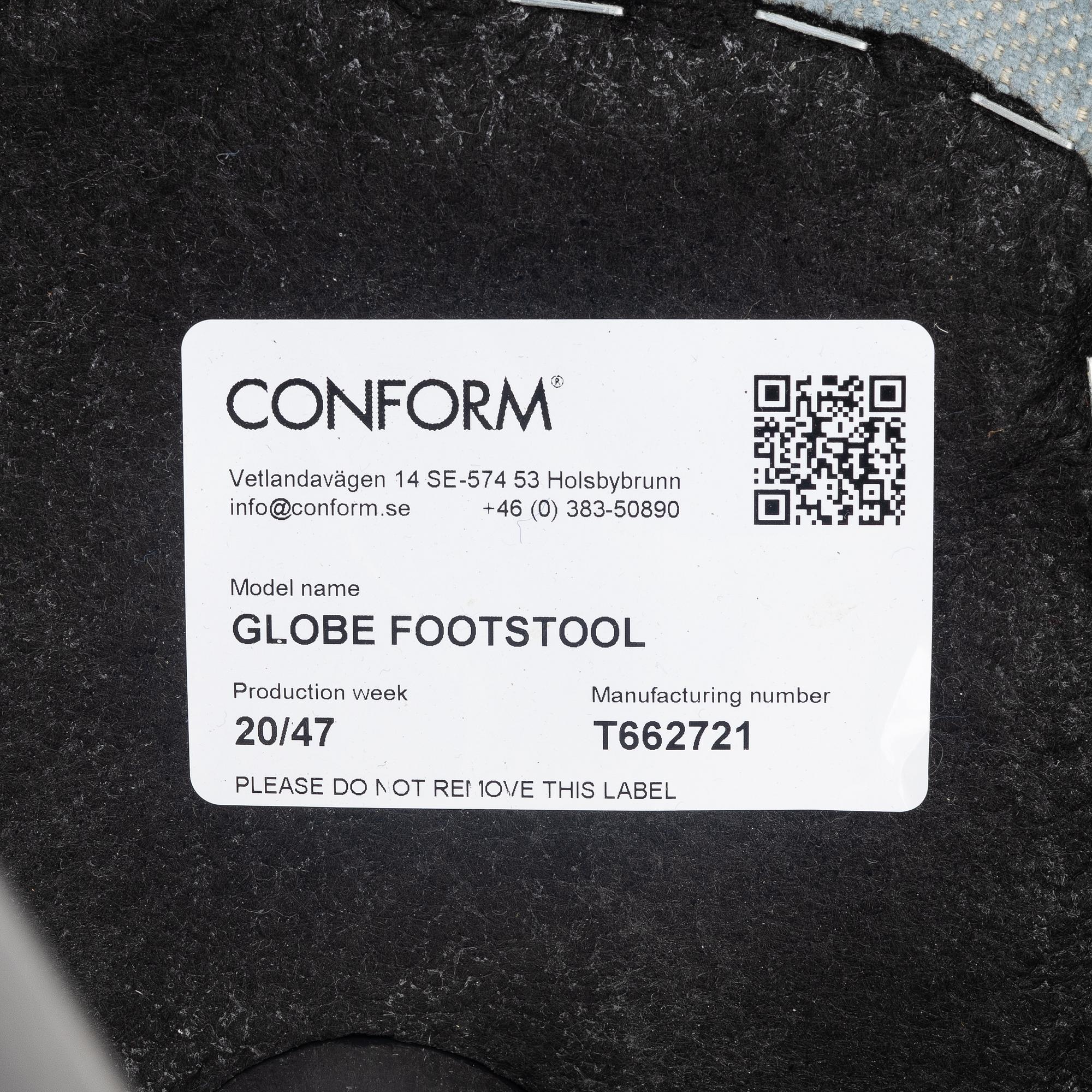 Jahn Aaamod, fåtölj med fotpall, Globe, Conform.