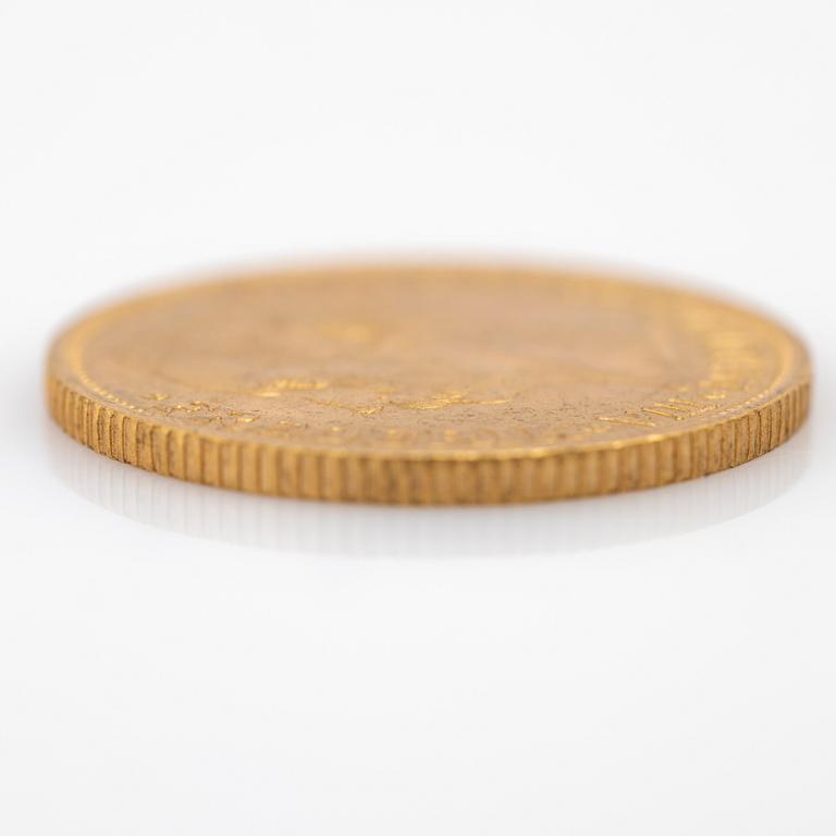 Gold coin Denmark, Frederik VIII 20 crowns, 1911.