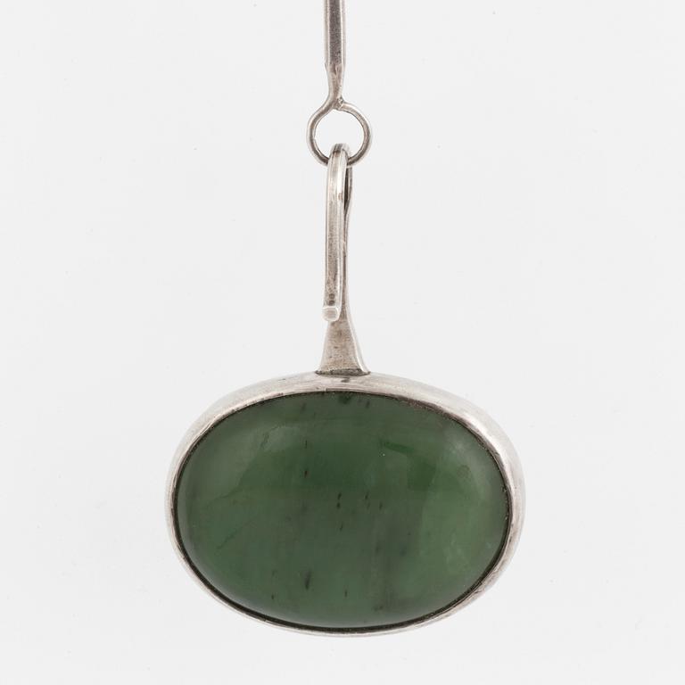 BENGT LILJEDAHL, Collier, sterlingsilver med grön sten.