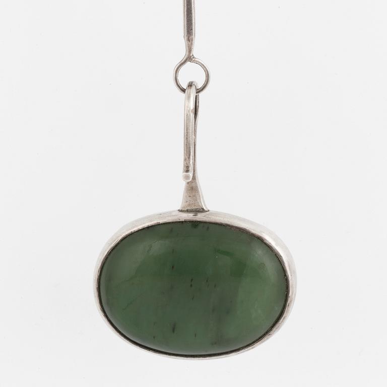 BENGT LILJEDAHL, Necklace, sterlingsilver with green stone.