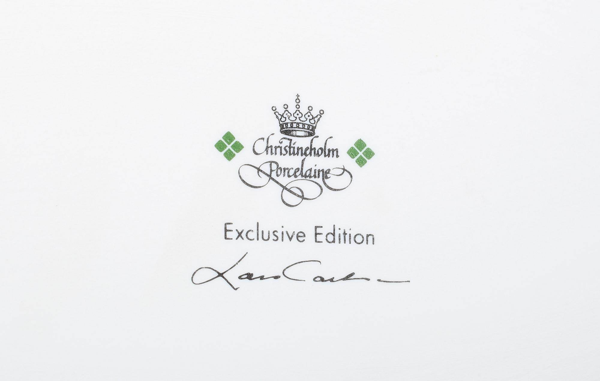 JULSERVIS, 77 delar, glas och porslin, "Christineholm", Fyrklövern, 1900-talets andra hälft.