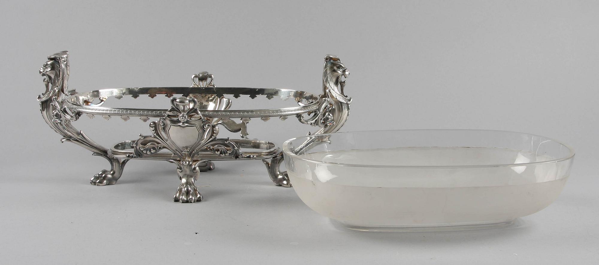 JARDINIERE, vitmetall och glas, Christofle, Paris, Frankrike, omkring 1900.