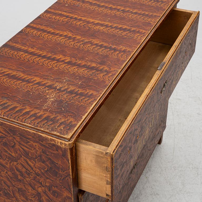 A chest of drawers, probably Värmland, dated 1863.