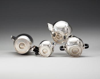 A David-Andersen four pieces tea- and coffee service, Norway, probably 1930's.