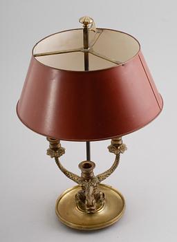 BOUILOTTELAMPA, mässing, empirestil, 1900-talets första hälft.