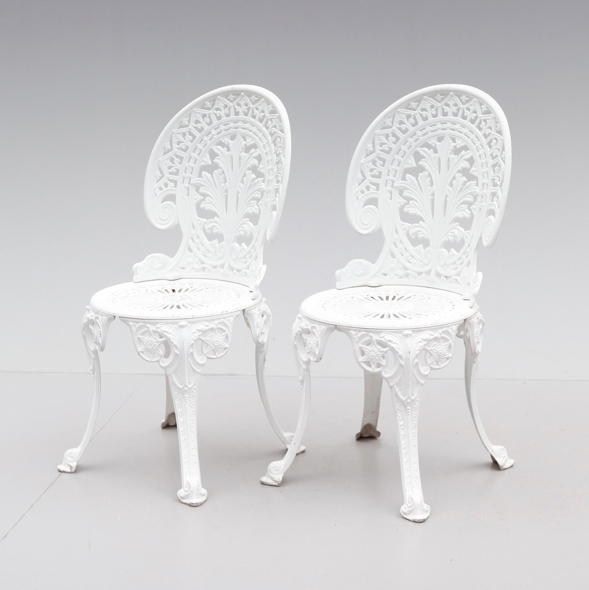 TRÄDGÅRDSBORD OCH STOLAR, 4 st, aluminium.