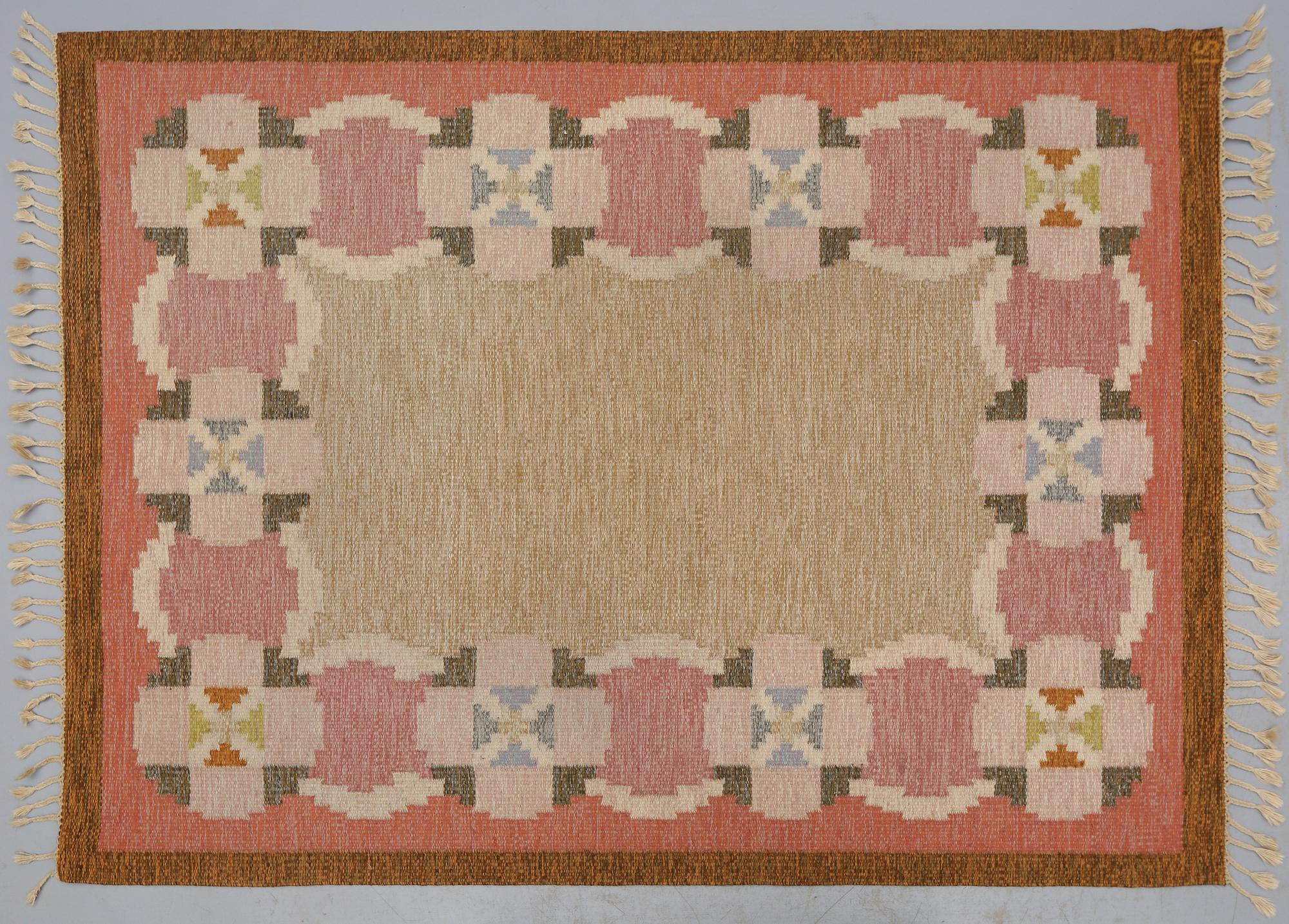 MATTA, rölakan, Ingegerd Silow, omkring 1900-talets mitt, ca 232 x 170 cm.