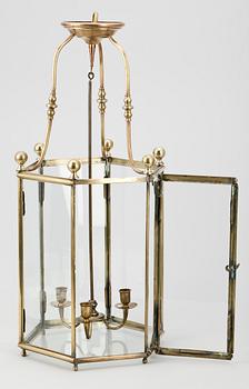 HALLYKTA, mässing och glas, 1800-tal.