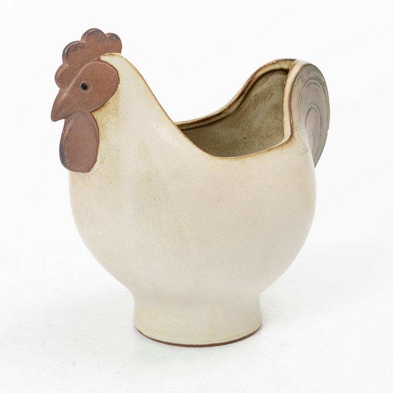 Lisa Larson, ägghöna samt äggkoppar, 6 st, stengods.