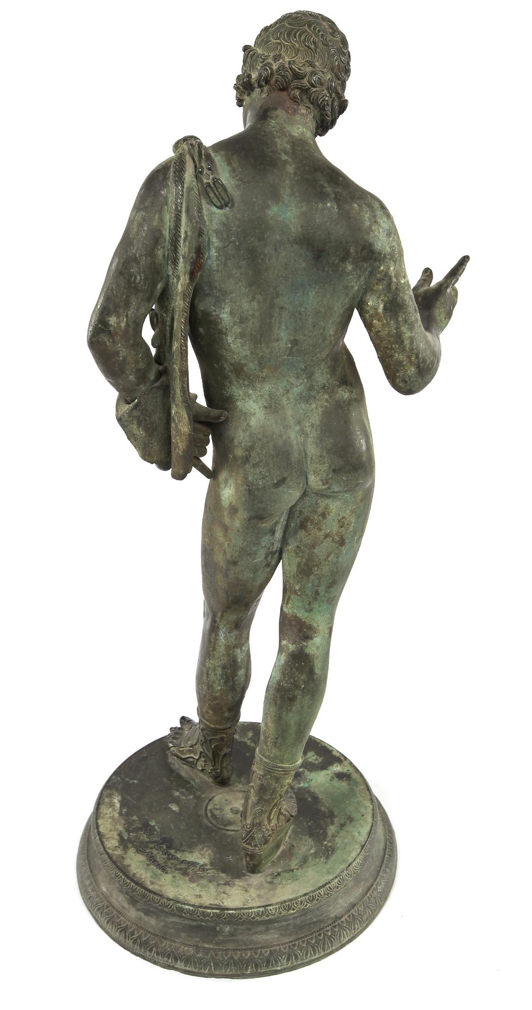 SKULPTUR, patinerad metall, efter Salvatore Errico, omkring 1900.