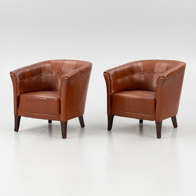 Clubfåtöljer, ett par, 1900-talets andra hälft.