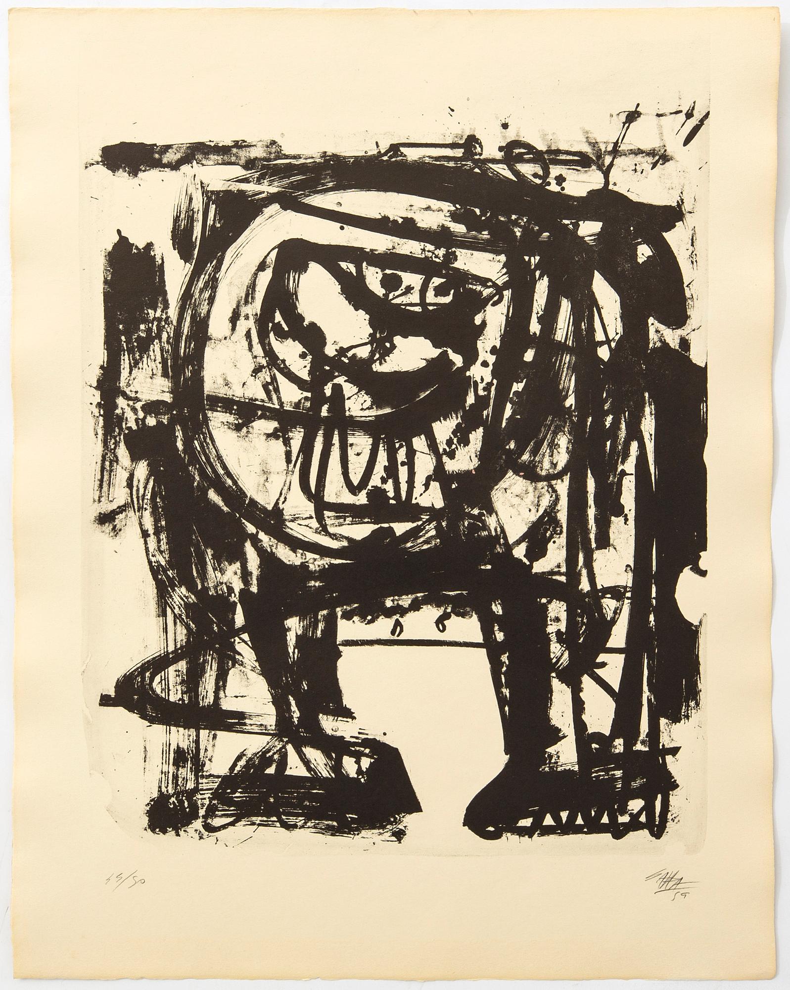 Antonio Saura, litografi signerad daterad och numrerad 59 49/50.