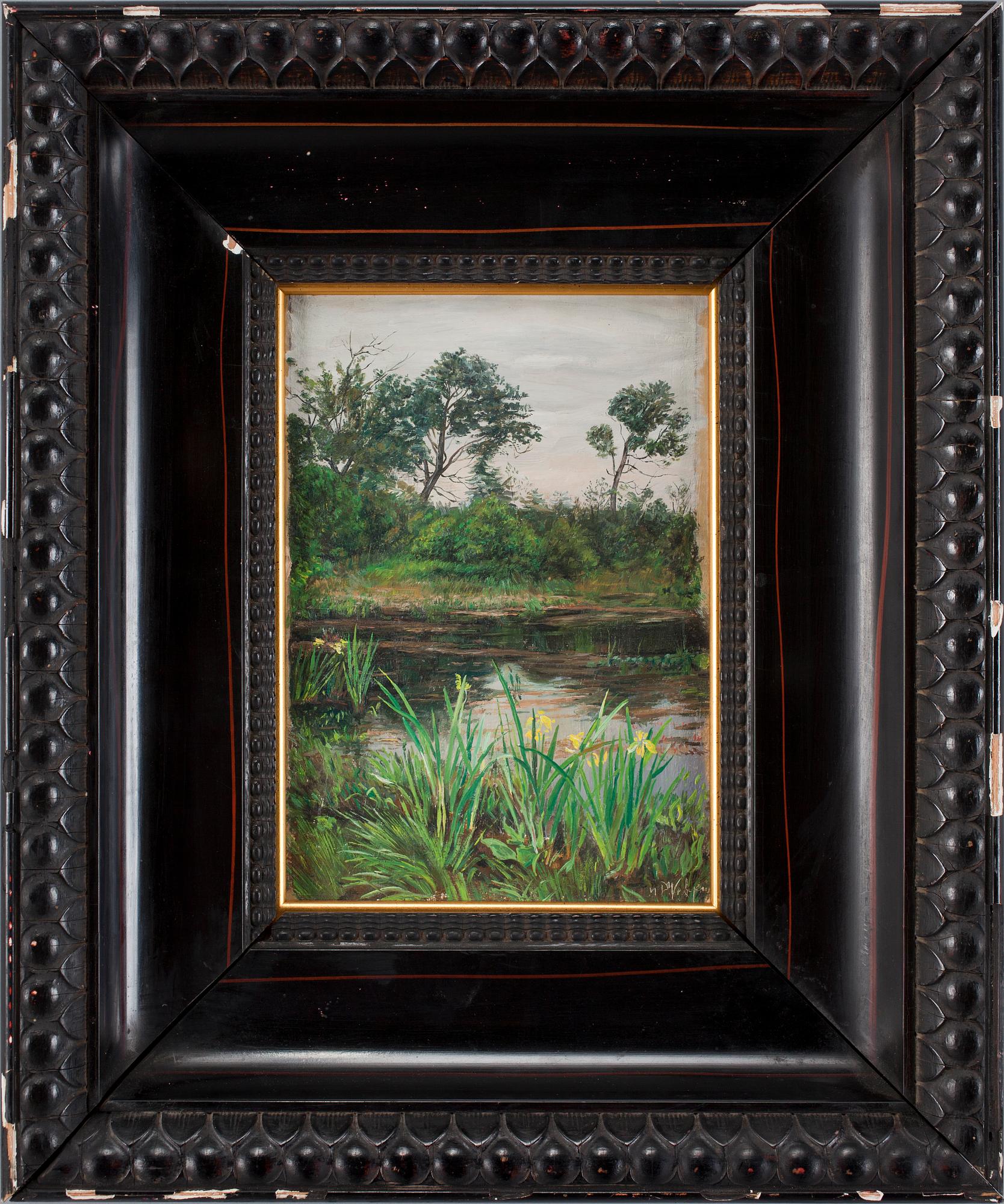 OKÄND KONSTNÄR, olja på pappannå, otydl sign. 1900-tal.