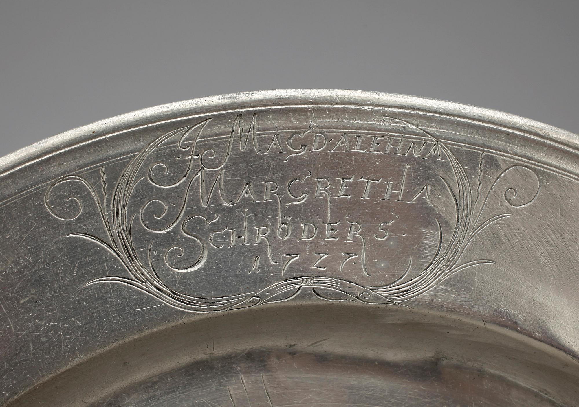 FAT, 4 st, tenn, bla Carl Jacob Lemon, Stockholm, 1837.