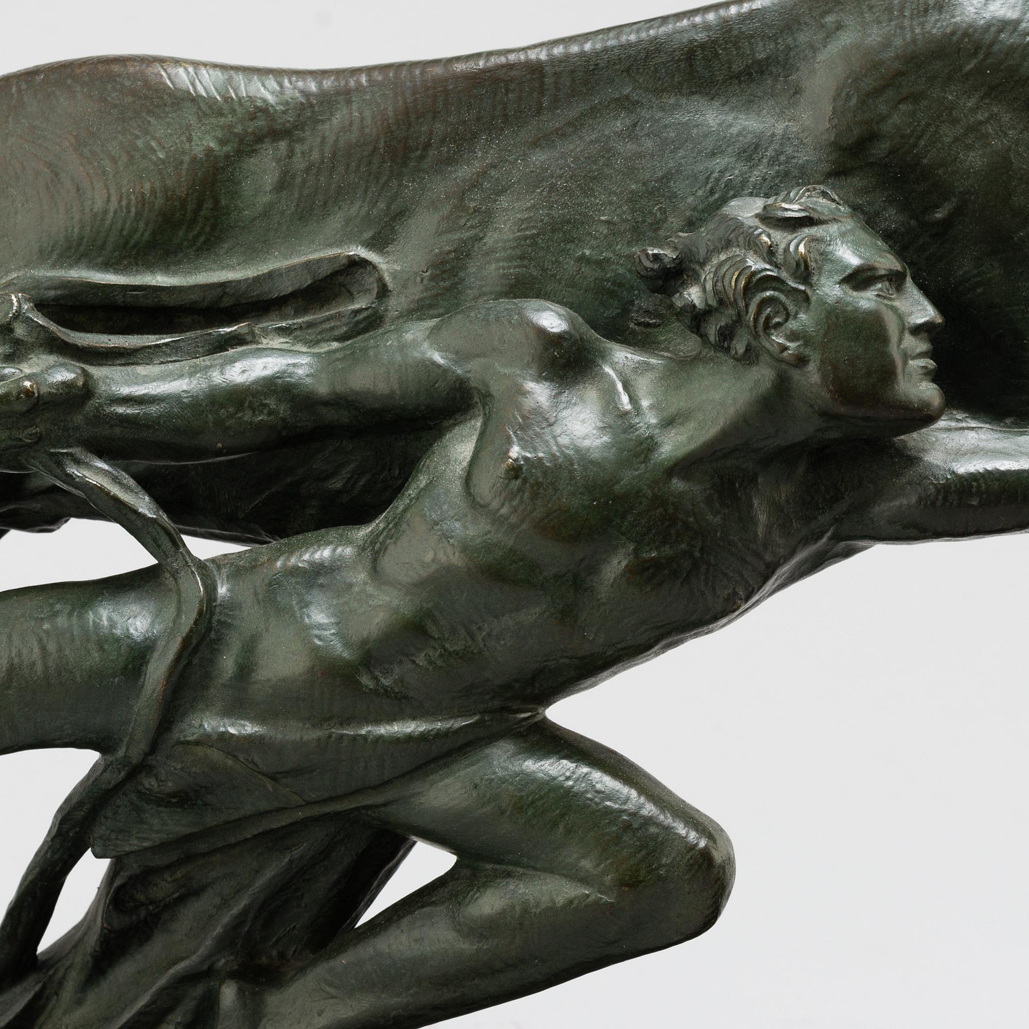 ALBERTO BAZZONI, Sculpture, bronze. Signed and mark.