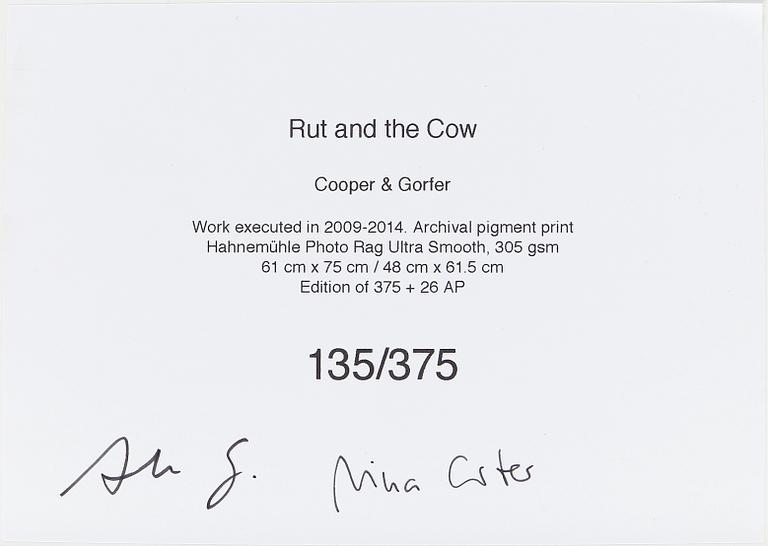 COOPER & GORFER, "Rut and the Cow", signerad och numrerad 135/375.