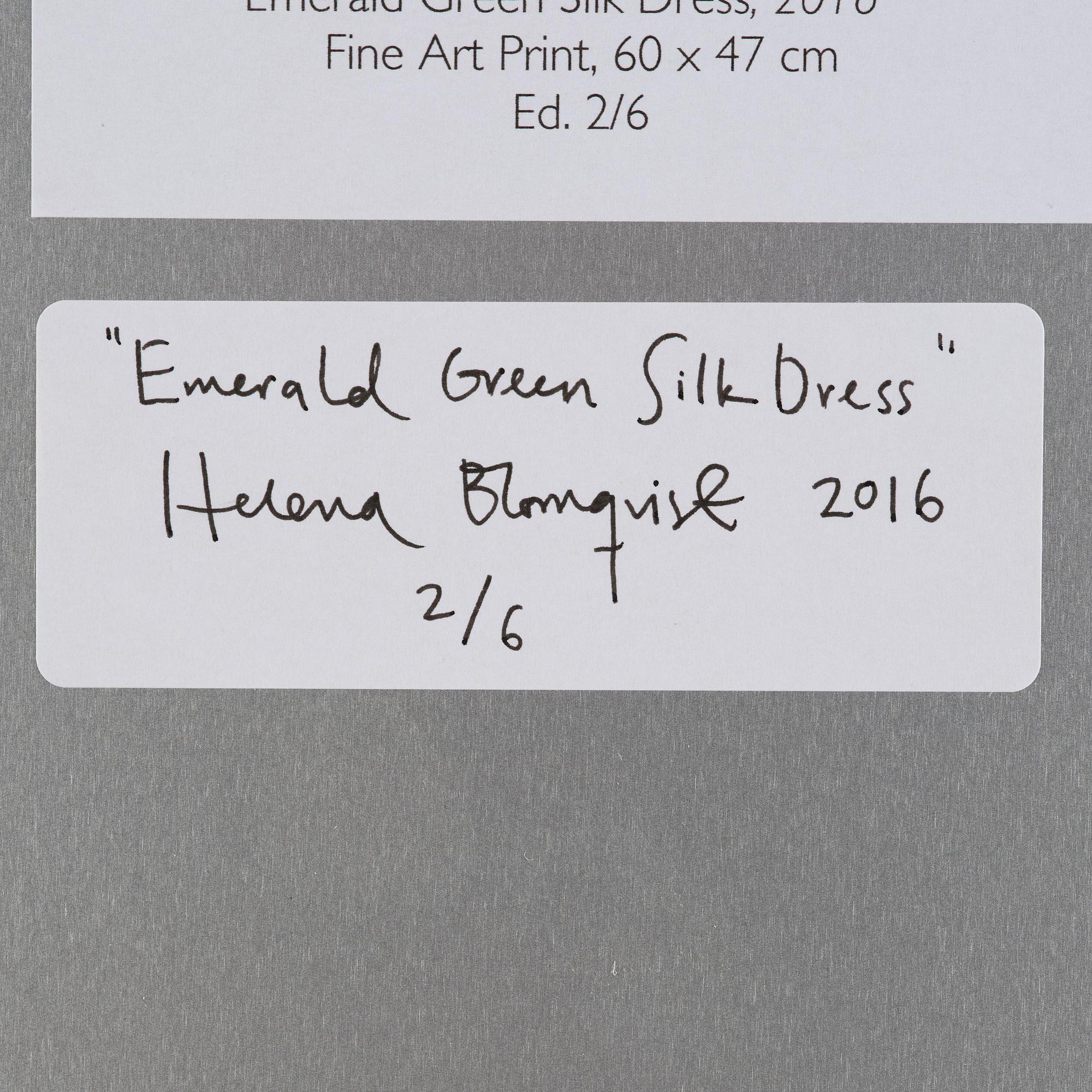 Helena Blomqvist, "Emerald Green Silk Dress", 2016.