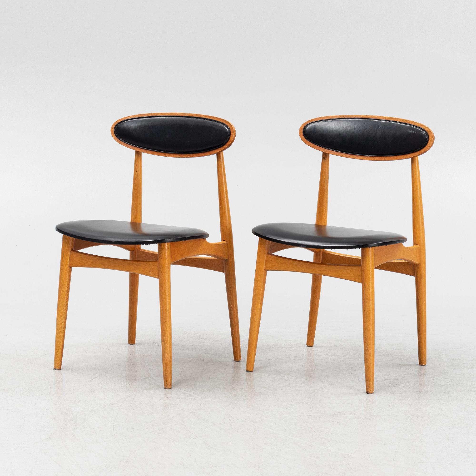 Fredrik Kayser, stolar, 6 st, modell 125, Viken Møbelfabrikk, 1960-tal.