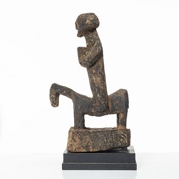 A horserider wooden sculpture, Western Nepal.