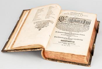 BOK. "Harmonia Evangelistarum" Stockholm 1617.