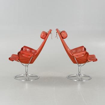 A pair of lounge chairs by Bruno Mathsson for Dux, model Jetson, second half of the 20th century.