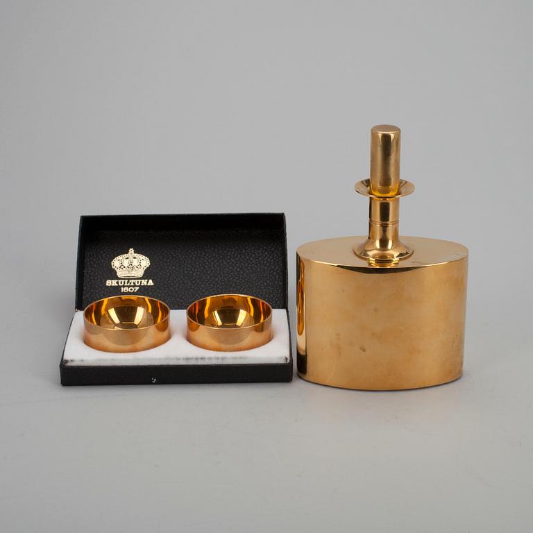 FICKPLUNTA och SUPKOPPAR, 2 st, mässing, Skultuna, Pierre Forssell, 1900-talets senare hälft.