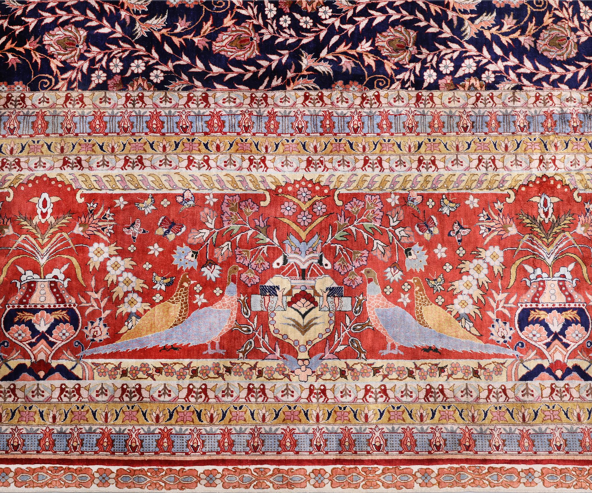 Carpet, Oriental silk, 373 x 274 cm.