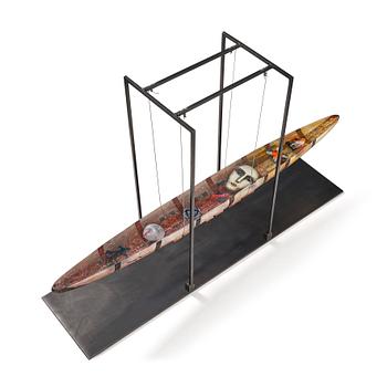 100. "Voyage", skulptur, stor båt, Kosta Boda, unik.