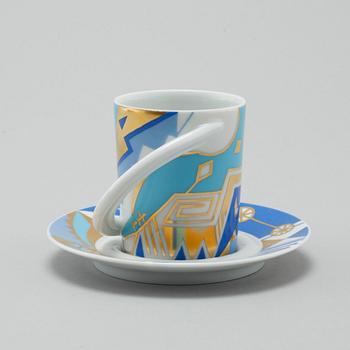 ESPRESSOKOPPAR MED FAT, 12 st espressokoppar, porslin, Rosenthal, 1980/90-tal.