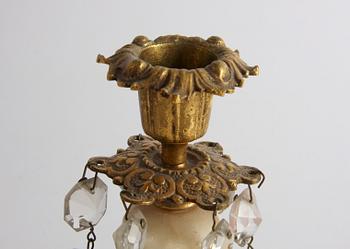 LJUSSTAKAR, ett par, oscarianska omkring 1900.