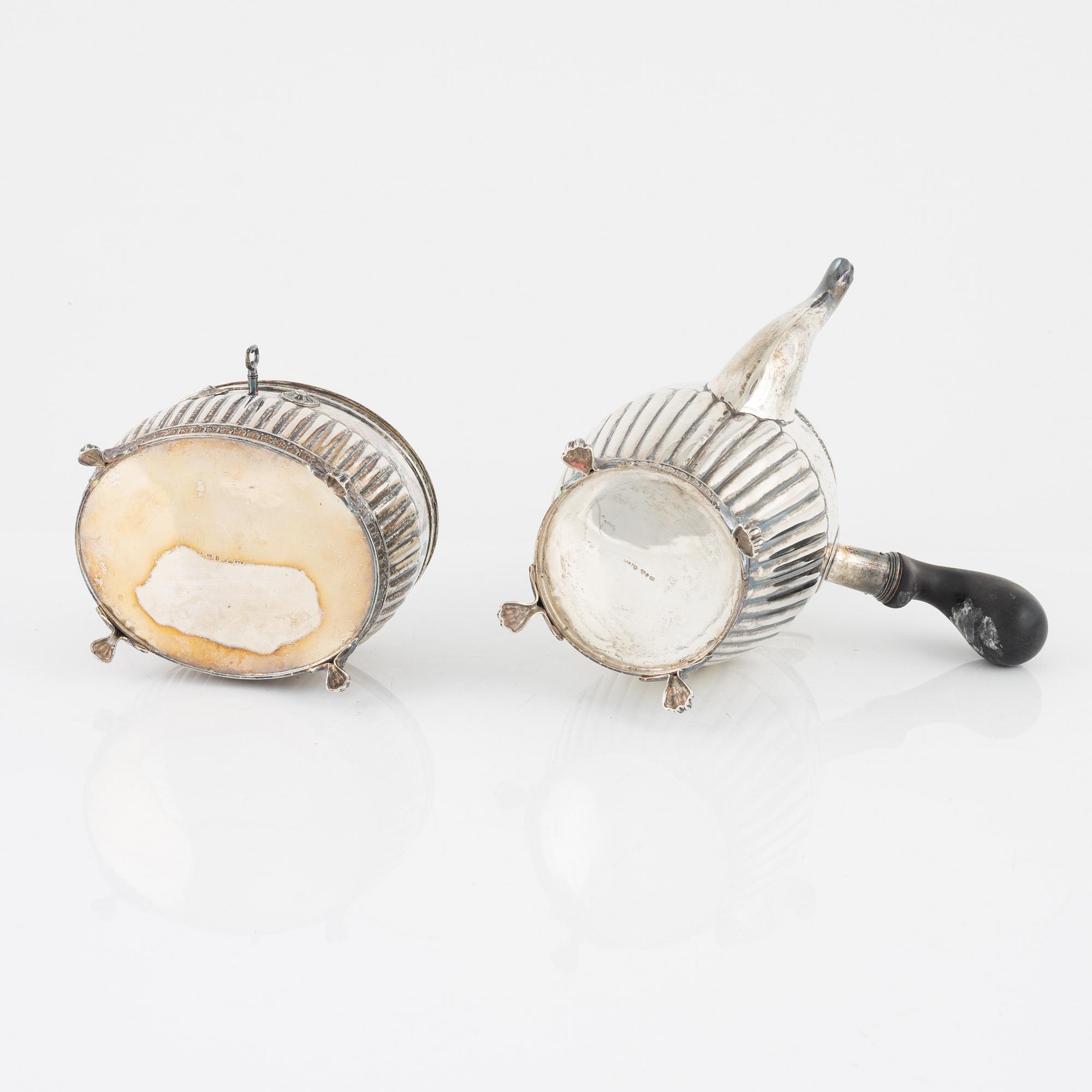 Kaffeservis, 3 delar, silver, gustaviansk stil, GAB, Stockholm, 1916.