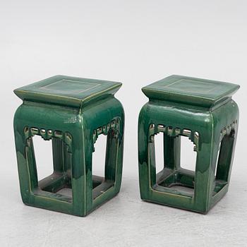 A pair of ceramic pedestals, China, 20th century.