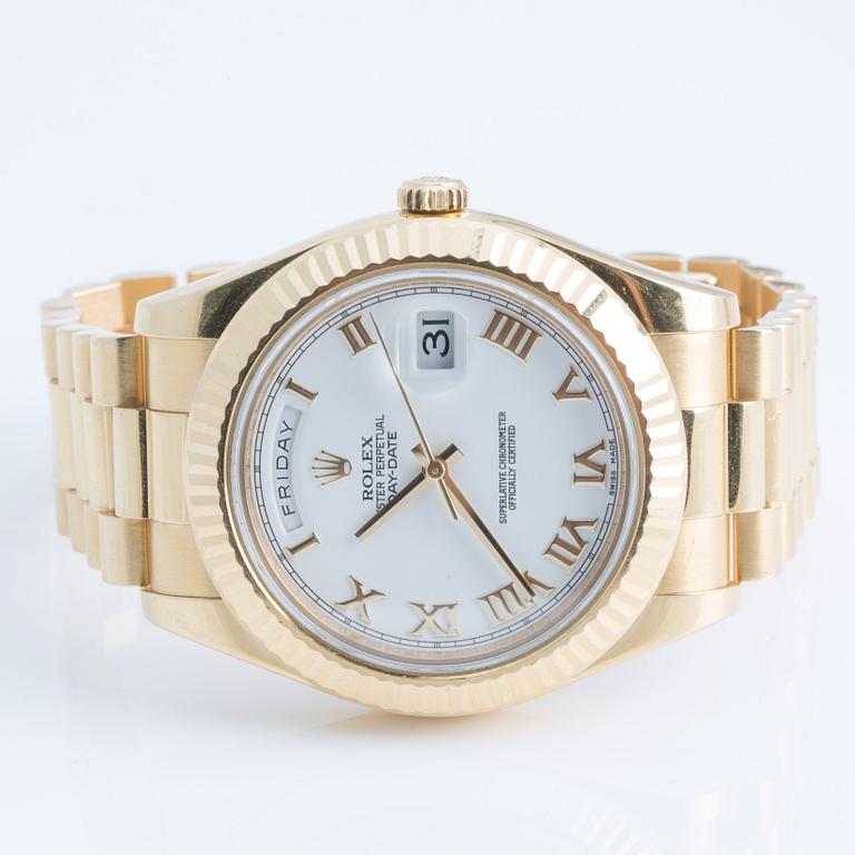 ROLEX, Oyster Perpetual, Day-Date II, Chronometer, wristwatch, 42 mm.