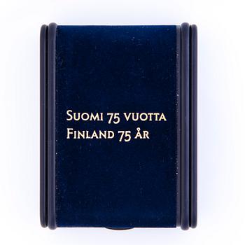 JUBILEUMSMYNT, guld (900), Finland, 1000 mk, Finland 75 år.