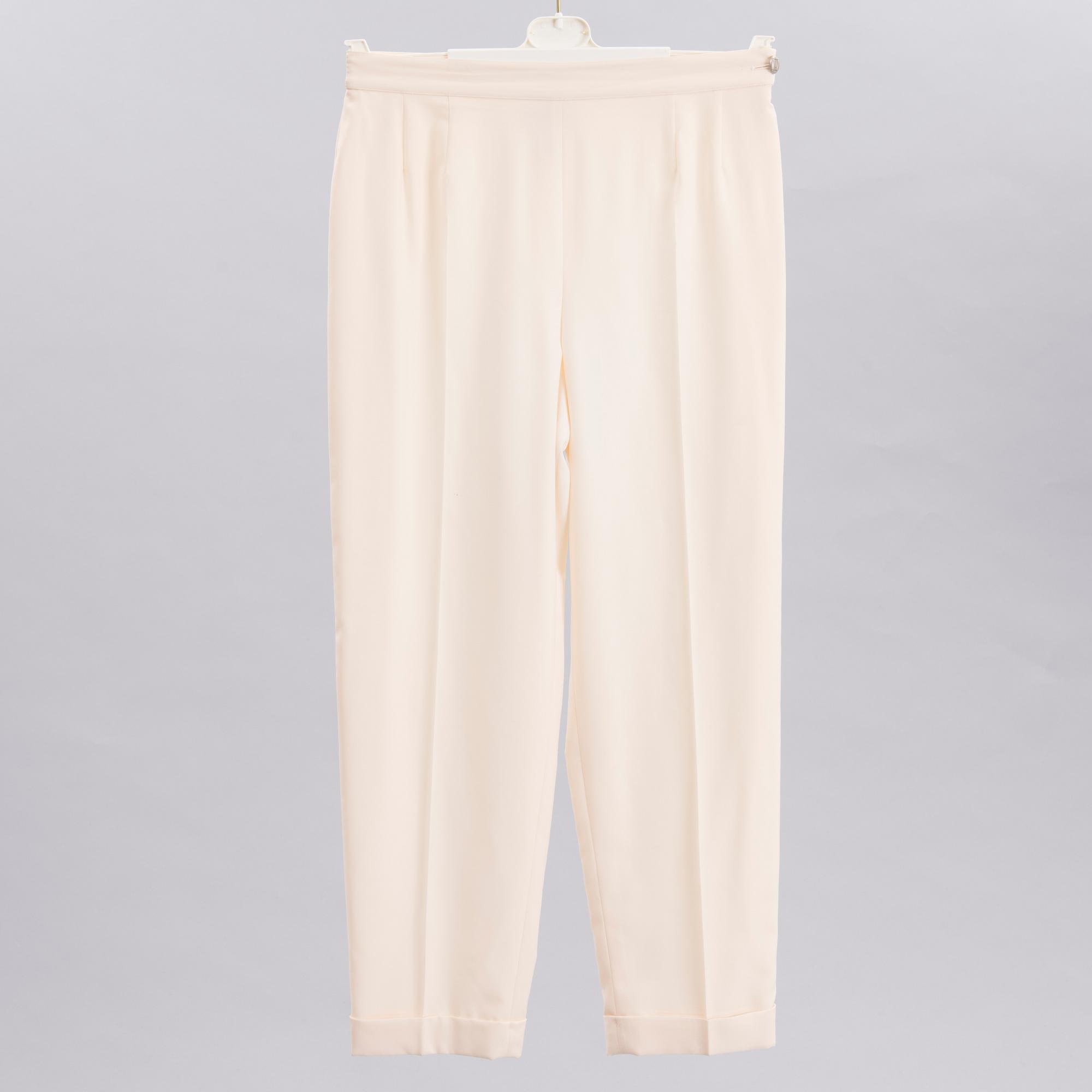 A Pair of White Chanel Wool Trousers, size 44(FR).