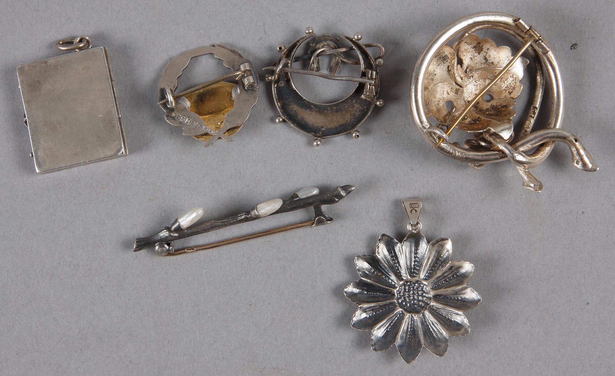 SMYCKEN, 6 st, silver, 1900-tal.