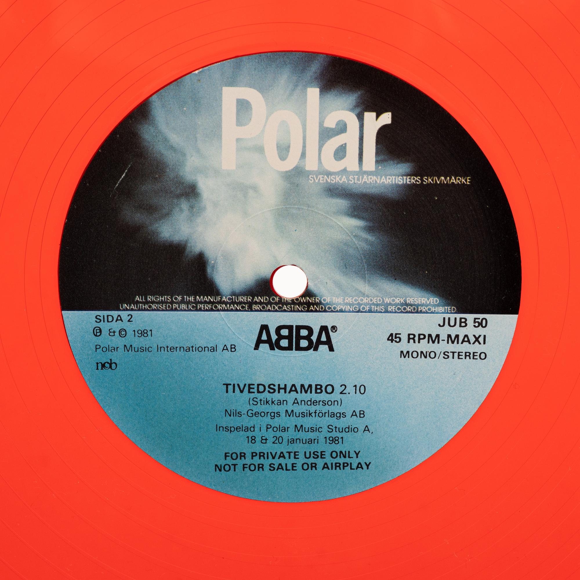 Vinylskiva, ABBA, "Hovas vittne", 1981.