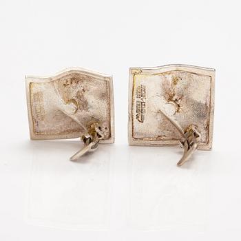 Björn Weckström, A pair of earrings and a ring made of sterling silver. Lapponia 1970 and 1977.