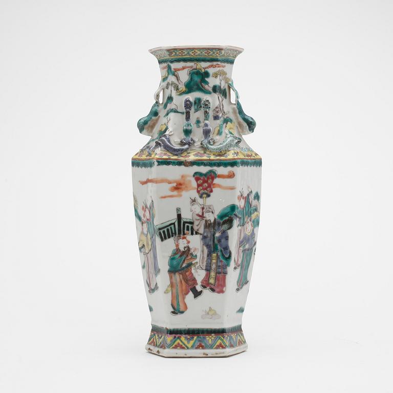 VAS / LAMPFOT, porslin, Kina, 1800-tal.