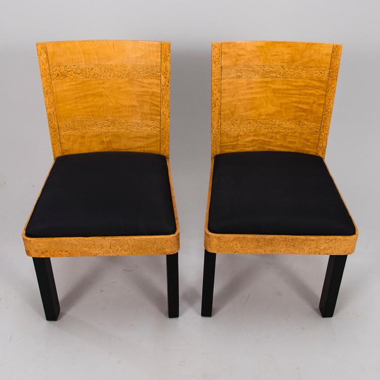 BIRGER HAHL, A 1930s table and a pair of chairs for J. Kutvosen Huonekalutehdas, Suonenjoki.