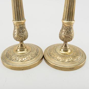 A PAIR OF EMPIRE CANDLESTICKS, FRANCE EARLY 19TH CENTURY.