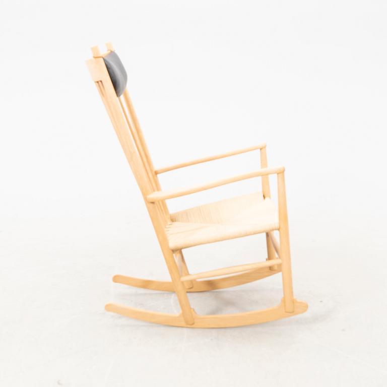 A Hans J Wegner oak rocking chair "J16", Denmark.