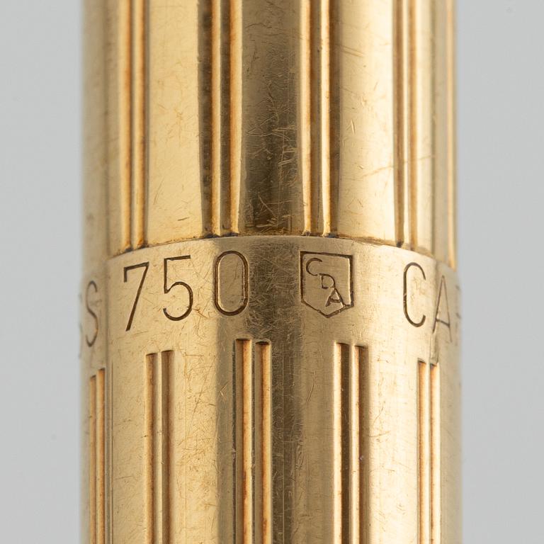 Caran d'Ache, pen, outer casing 18K gold with brilliant-cut diamonds.