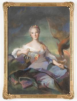 Jean-Marc Nattier · JEAN-MARC NATTIER, kopia efter, pastell, otydligt signerad, 1900-tal.