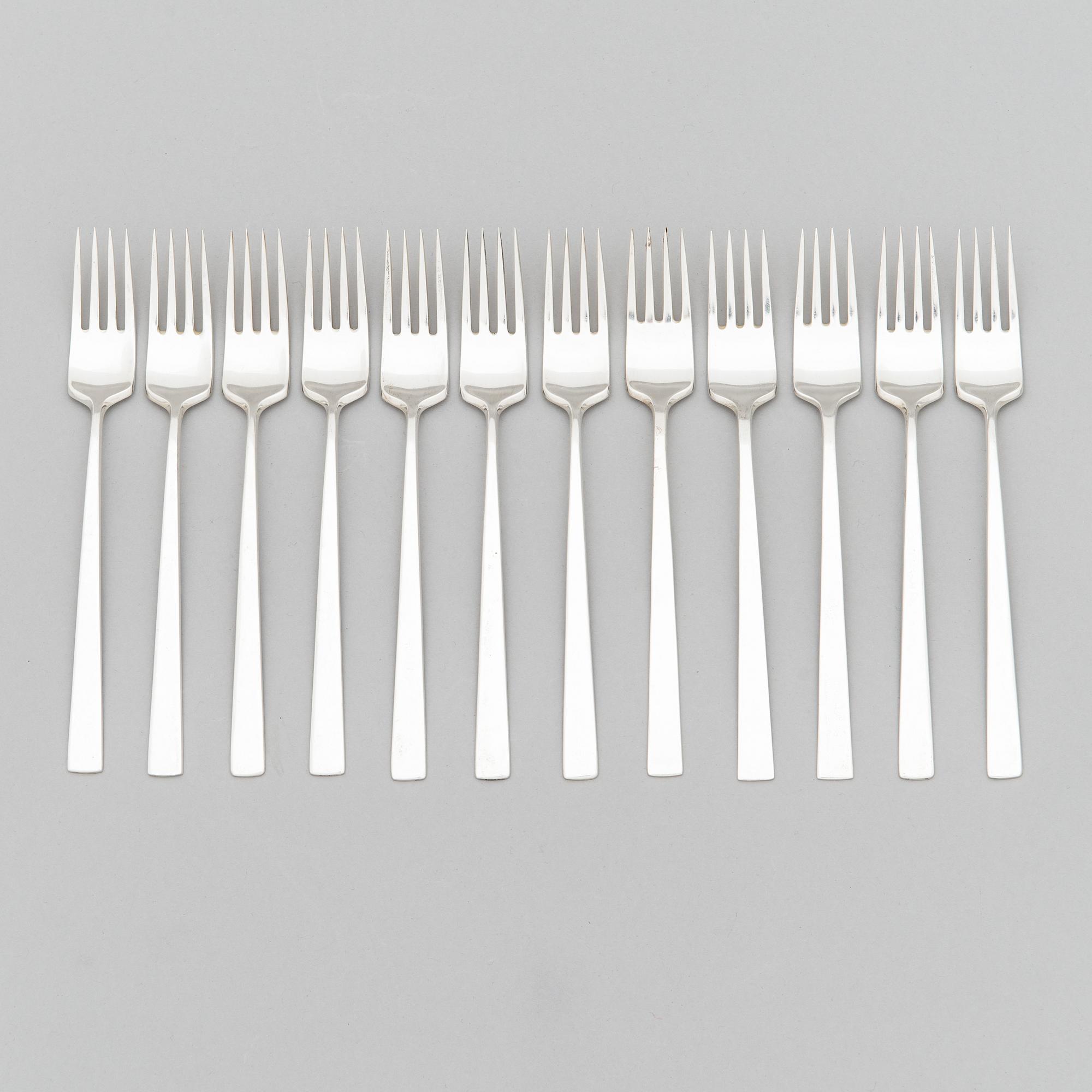 Bertel Gardberg, A 96-piece set of "Birgitta" silver cutlery, marked BG, Hopeatehdas oy, Helsinki 1956-64.