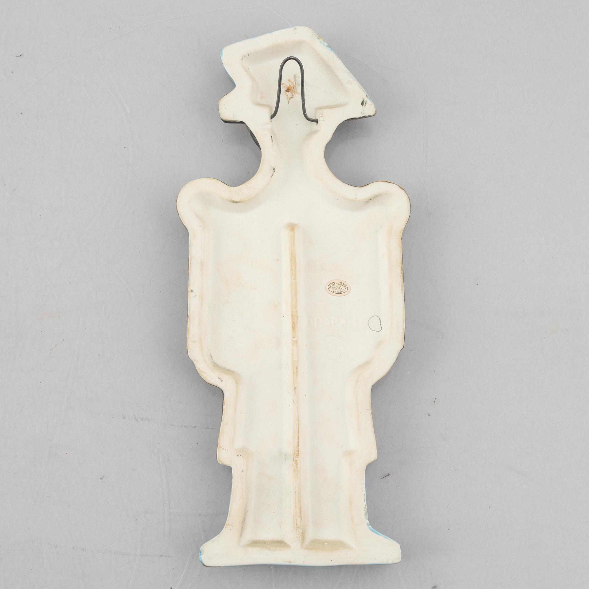 Lisa Larson, väggreliefer, 4 st, stengods, ur serien "Drabant", Gustavsberg.