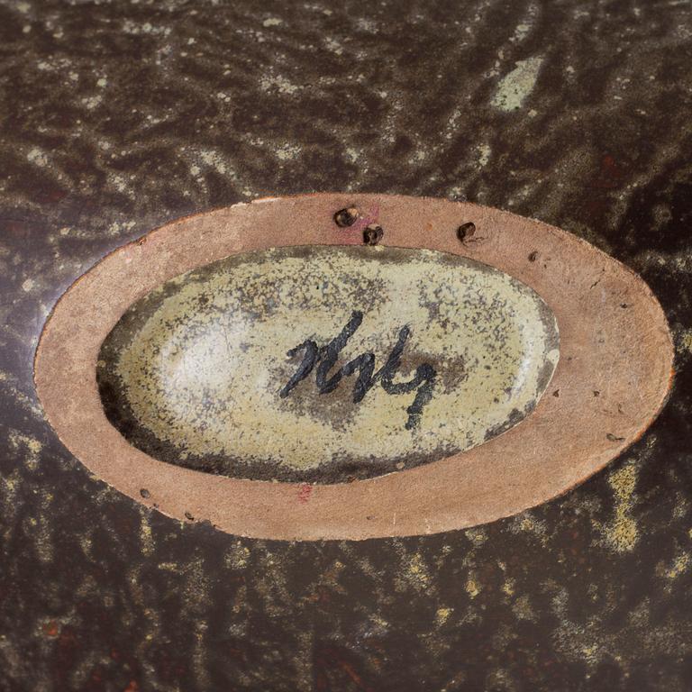 HANS HEDBERG, fat, starkeldsfajans, Biot, Frankrike, signerat HHg.