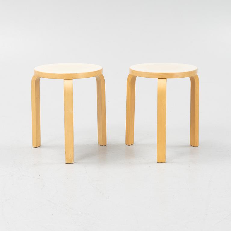 Alvar Aalto, a pair of model 60 stools, Artek, Finland.