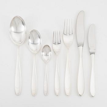 A 84 piece silver cutlery set, Thorvald Marthinsen Sølvvarefabrik, Norway, 20th century.